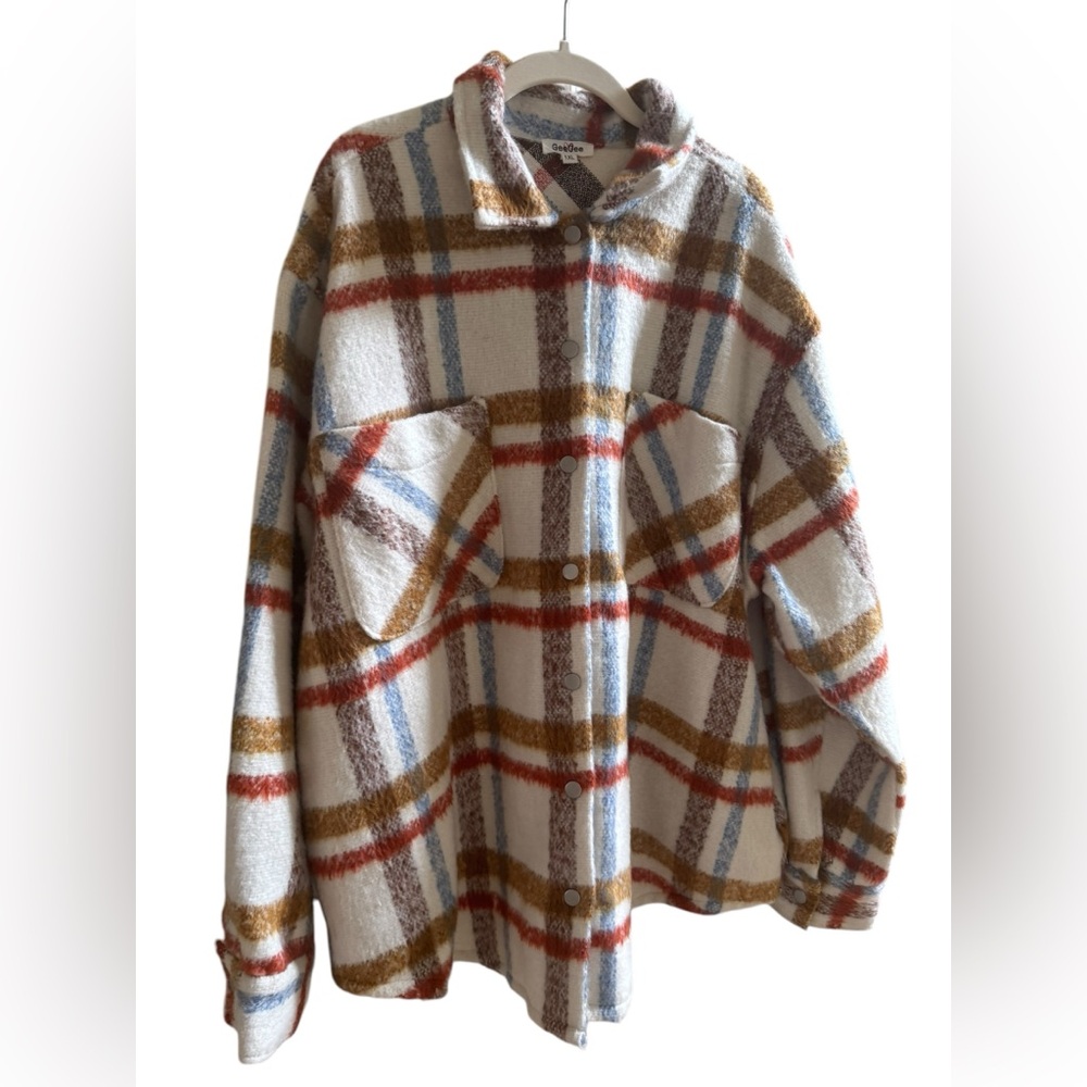 GEE GEE PLAID SHACKET SIZE 1XL - Picture 2 of 7